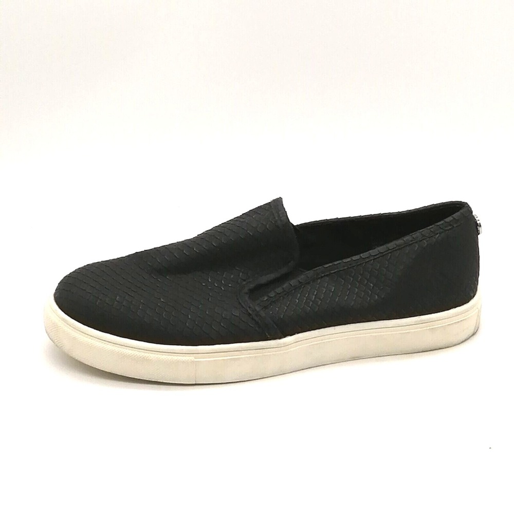 Express Shoes Womens Black Snakeskin 7 Loafer Sneaker Side Elastic Gussets
